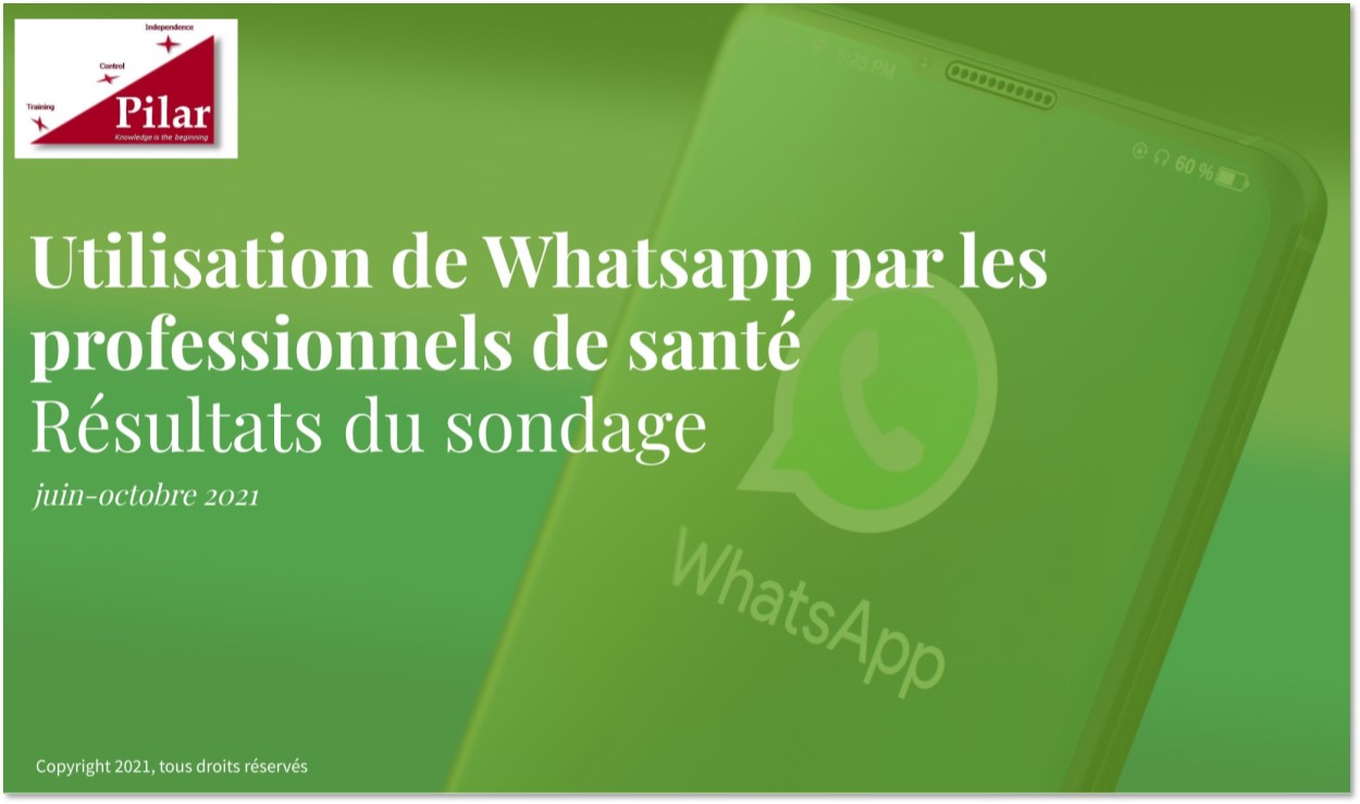 Sondage Whatsapp professionnels de santé - Pilar presentation Genially